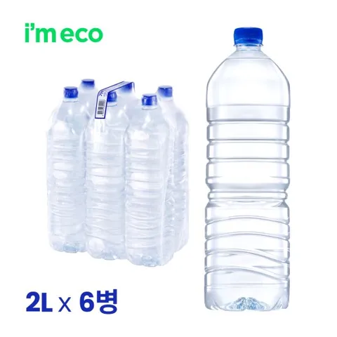 아임에코 가벼운샘 무라벨 생수 2L x 6병