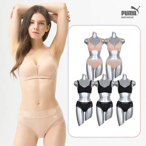 [9차 리오더 입고][푸마] 여성 노와이어 베이직핏 브라팬티 10종 세트