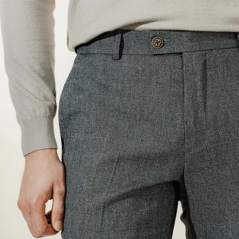 남성 가을 체크 스트라이프 히든밴딩 스판정장바지(30-38사이즈)4종택1