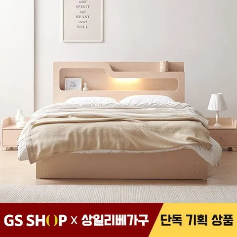 [특가]상일리베가구 트윙클 LED 수납 침대SET+본넬매트 SS