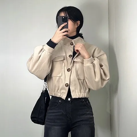 [갓샵] 여성 밴딩 크롭 숏자켓 숏코트 [3color 하이넥 여자 간절기 숏 재킷 자켓 코트 점퍼 잠바 캐주얼 아 +할인쿠폰