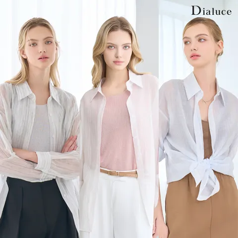 [ ★3종구성 여름 필수템 살안타템 시스루 셔츠 ★][반사이즈UP] 디아루체 25 썸머 시스루 글리터 에어리 셔츠 3종 +무이자3개월