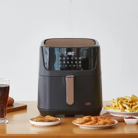 플랜잇 저소음 스텐 에어프라이어 6.5L PAF-N550B (블랙/히든패널/스텐바스켓)