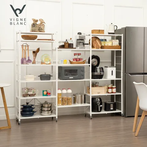 [ 170억 판매 돌파 신화 폴딩선반 업그레이드!]빈블랑 뉴폴딩선반 6단 1+1세트 [화이트] +할인쿠폰 +무이자10개월