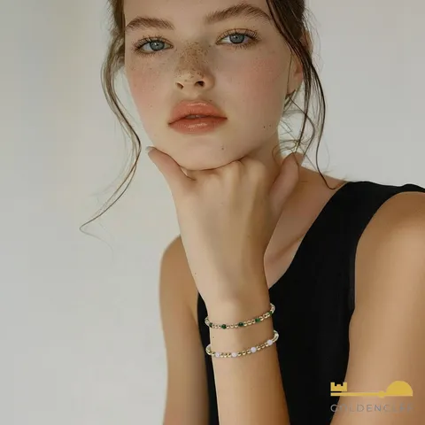 [ 100% MADE IN ITALY]{골든클레프} 18K 천연석 비드볼 뱅글 +무이자9개월