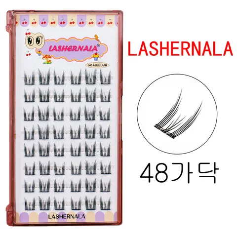 1+1 Lashernala 속눈썹나라 96가닥 속눈썹연장 노글루속눈썹 눈썹연장 가닥속눈썹 고양이 아이