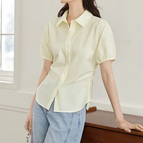 ATMARK 셔링베이직퍼프블라우스_AE63BL053G +할인쿠폰