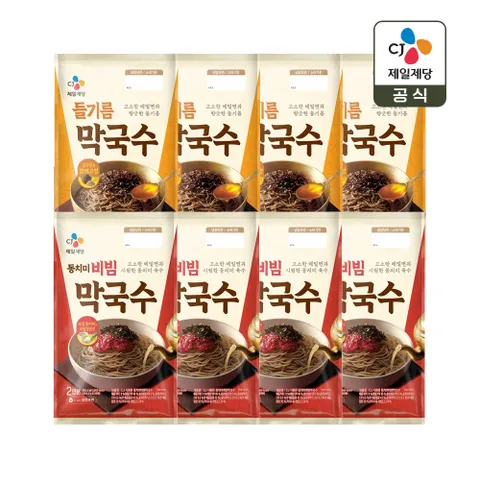 CJ 고소한 들기름 막국수 356g x4개+동치미 비빔 막국수 484.4g x4개