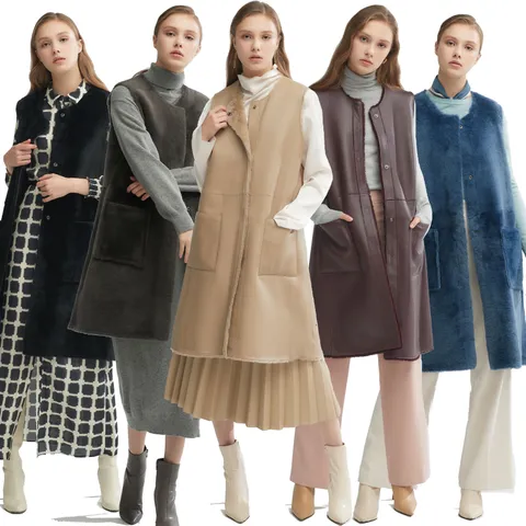 [MIK] 여성 쉬즈 양가죽 무스탕 리버시블 베스트 1종 (가죽 베스트 / 무스탕 베스트 / 천연모피 베스트) +무이자10개월