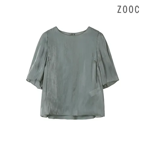 [ZOOC] 라운드넥 사틴 블라우스 CG_V243MSC902 +할인쿠폰