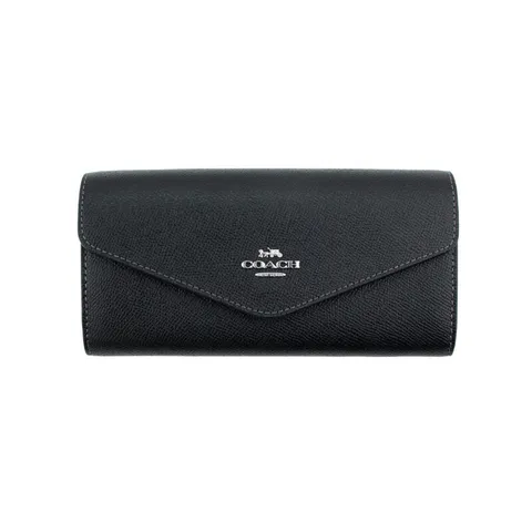 코치 장지갑 여성 명품 지갑 슬림 지폐지갑 똑딱이장지갑 CU158SVBK