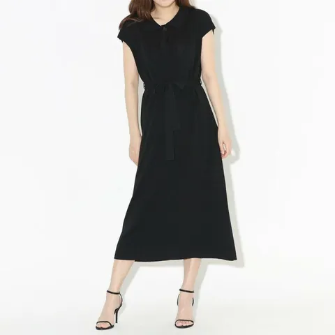 원피스 OPS 홈웨어 허리끈 카라 니트 롱 여름