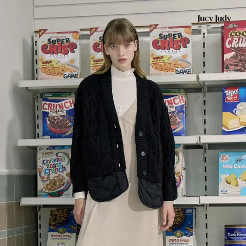 [비밀상점][쥬시쥬디] J니트우븐믹스오버핏가디건 JYJP720A +할인쿠폰