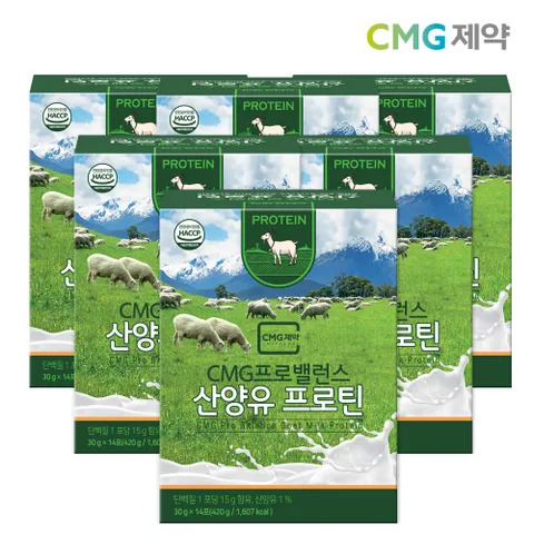 CMG 프로밸런스 산양유 프로틴 30g 14포 6박스 단백질쉐이크