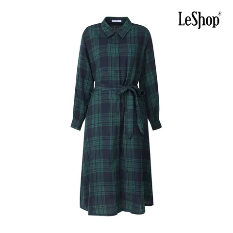 [현대백화점] [르샵] BP9OP017A 체크 패턴 허리끈 셔츠형 원피스 +할인쿠폰