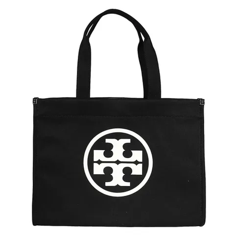 [토리버치] 25SS 엘라 ELLA 로고 캔버스 쇼퍼백 블랙 148792 001 +할인쿠폰