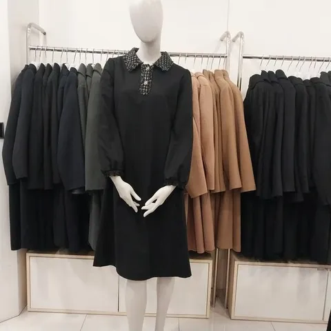 [하프클럽/프로그램]프로그램NC해운대점 트위드 카라 소매셔링밴드 체형커버 정장 원피스 P2