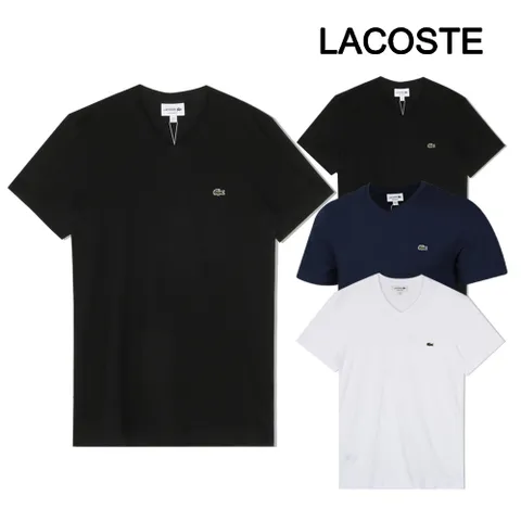 라코스테 남성 반팔티셔츠 브이넥 블랙/화이트/마린 3종택1 +할인쿠폰