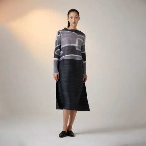 [플리츠미] 와이드 슬릿 카라 프린트 원피스_PPOPF024006 +할인쿠폰