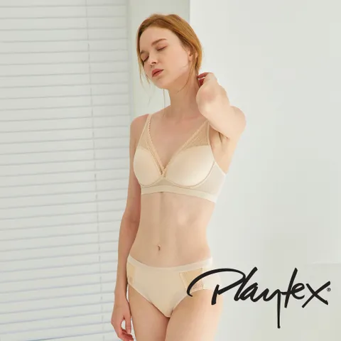 [Playtex] 플레이텍스 와이어리스  컴포트핏 베이지 브라팬티 2종세트 PXW1N57_T