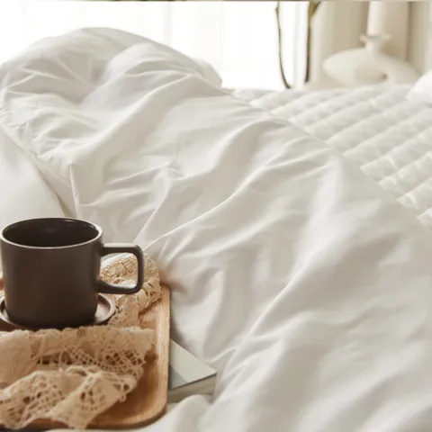 60수사틴 순면 이불커버 명품호텔침구S싱글 화이트