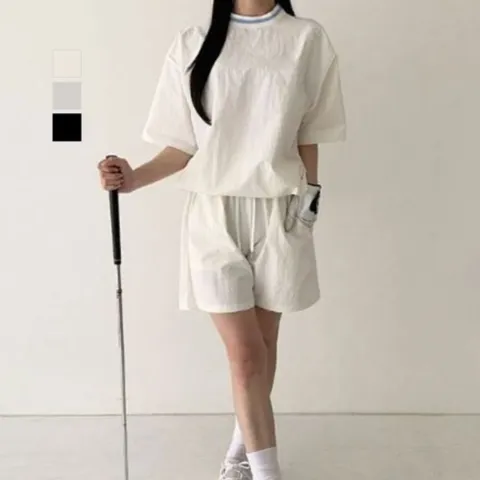 보스케 여성 여름 골프웨어 골프 아노락 반팔 티셔츠 반바지 세트 L2447 +할인쿠폰