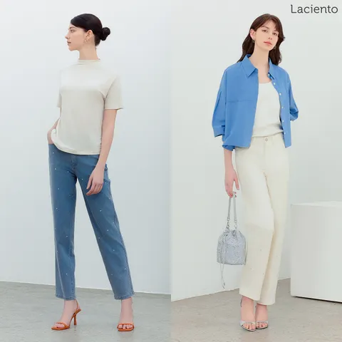 [런칭가 69900원] 라씨엔토 스판 쥬얼 데님 팬츠