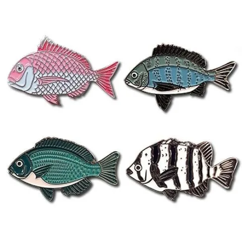 아트박스/로고마크 바다낚시 돔 4총사 뺏지 세트