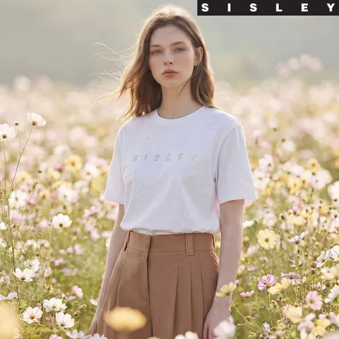 시슬리 SISLEY 26SS 플라워 아플리케 티블라우스 - 현대Hmall