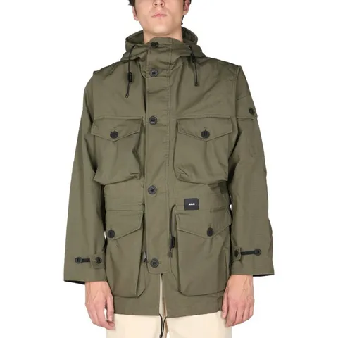 [해외배송][아크에어] 후드 탤 넥 프론트 지 스모크 재킷 B243AAFP OLIVEGREEN