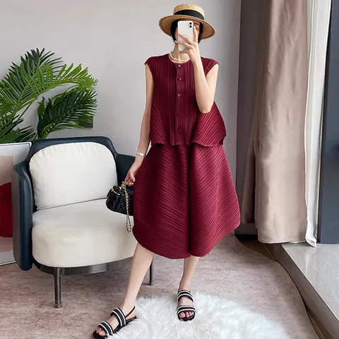 [PLEATS] 레밋 플리츠 버튼 블라우스 팬츠 set +할인쿠폰