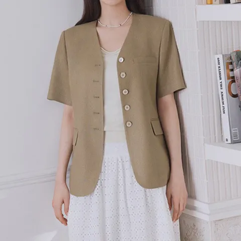 더엣지 린넨 혼방 반팔 자켓 WZJK3G04 +할인쿠폰