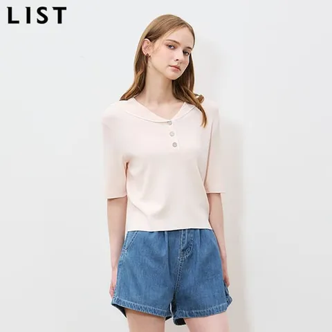 [리스트(LIST)] 세일러 칼라 배색 니트 (택가격: 128000원) +할인쿠폰