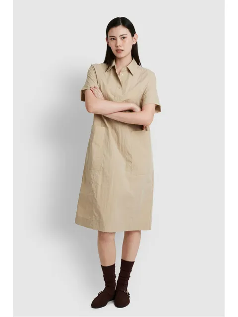 [JAJU/자주] 여 코튼 반팔 원피스_베이지