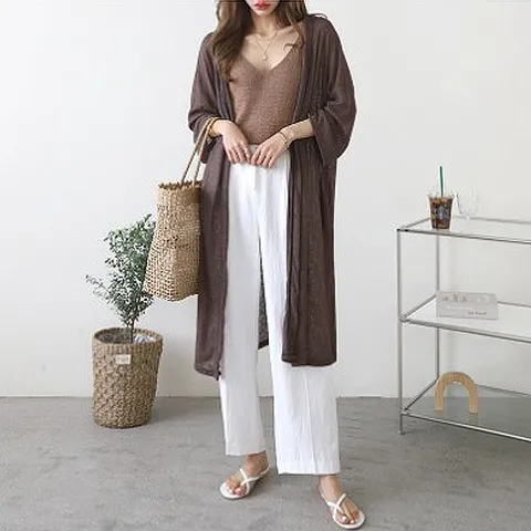 H스타일(LH)막스롱로브가디건 여름 여성 자외선차단 롱가디건 로브 바캉스 +할인쿠폰