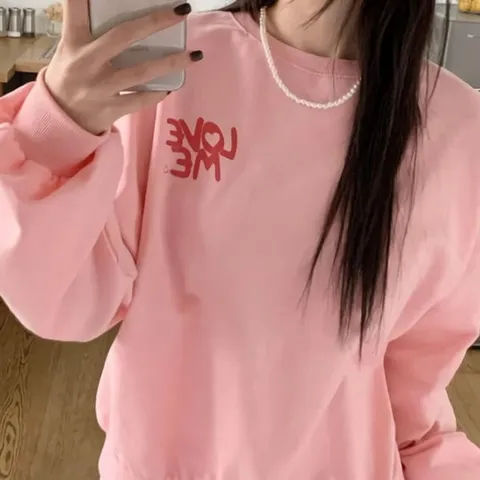 여성 봄 러브미 프린팅 오버핏 맨투맨 +할인쿠폰