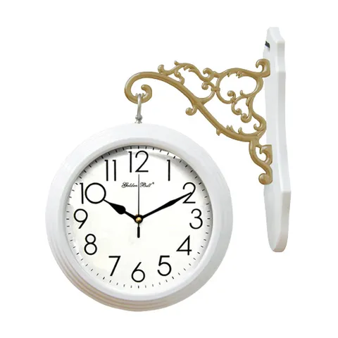 PM2243 순수 무소음 양면 벽시계 화이트 제조한국 +할인쿠폰