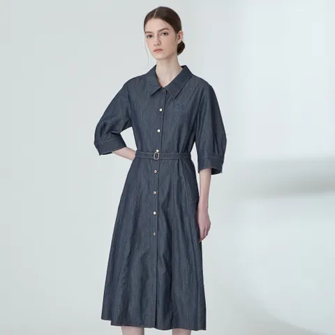 [KEITH] 벨티드 스티치 데님 셔츠 원피스 KE25A4FRD0339 +할인쿠폰