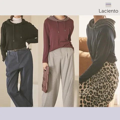 [런칭가79000원] 라씨엔토 울블랜딩 여성 후드티 블랙+와인+네이비