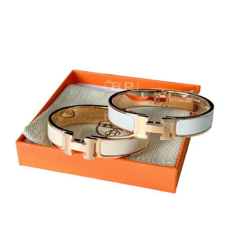 에르메스 클릭 아슈 뱅글 팔찌 화이트 크림 로즈골드 PM +할인쿠폰