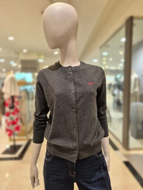 [현대백화점] 올리비아로렌 NEW. 이중넥 배색 가디건 (VOBBC4W9134)