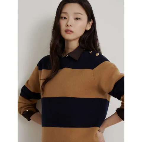 (빈폴레이디스) 보더 스트라이프 니트  네이비 BF6951C08R +할인쿠폰