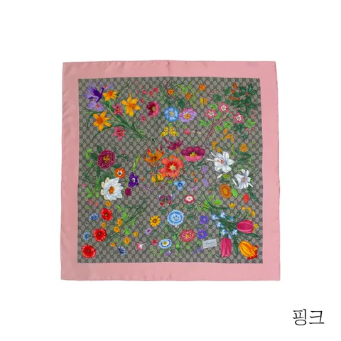 [구찌] GG 플로라 실크 스퀘어 스카프(602585)