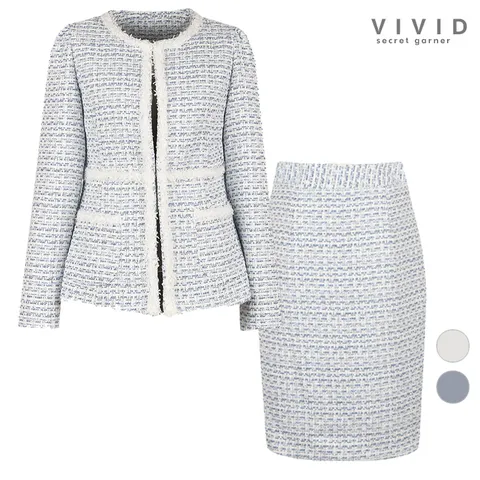 SET 여성 위드 트위드 정장 자켓+트위드스커트 세트 +할인쿠폰