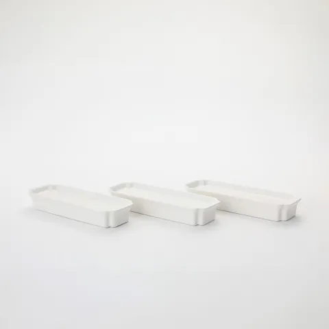 [무케] 우기세라믹_한옥 직사각 굽접시 (중) 다과접시 반찬접시 도자기식기