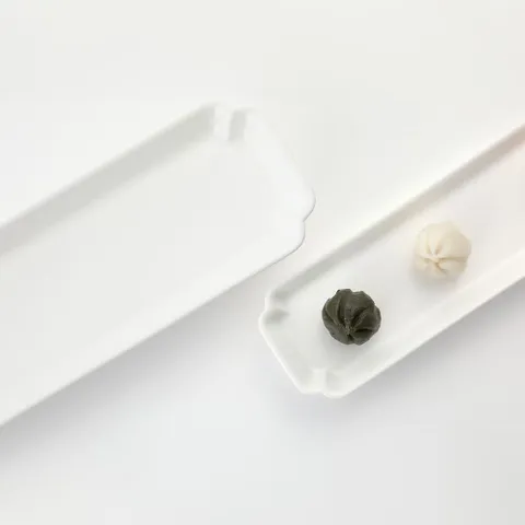 [무케] 우기세라믹_한옥 직사각 굽접시 (소) 다과접시 반찬접시 도자기식기