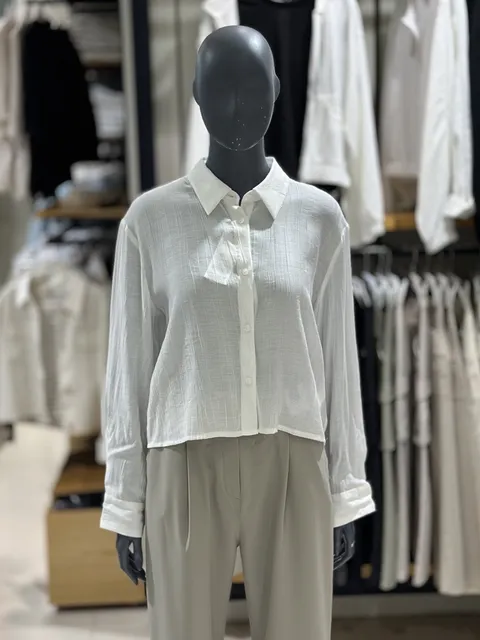 [현대백화점] 폴햄 여성 크링클 크롭 반팔 셔츠 PHF2WC2082 +할인쿠폰