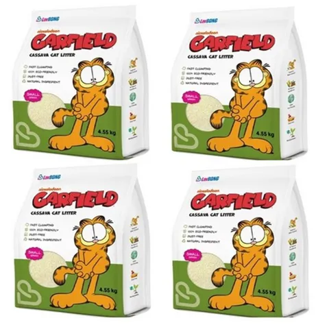 가필드 고양이모래 카사바 천연성분 모래 그린(가는입자) 4.55kg x 4개