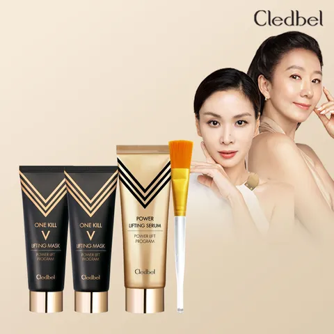 끌레드벨 원킬브이리프팅 마스크팩2+ 대용량세럼1+ 브러쉬1