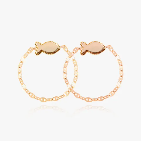 [엘렌쥬얼리][정가 69000원]14K 로이 물고기 체인 반지 +할인쿠폰